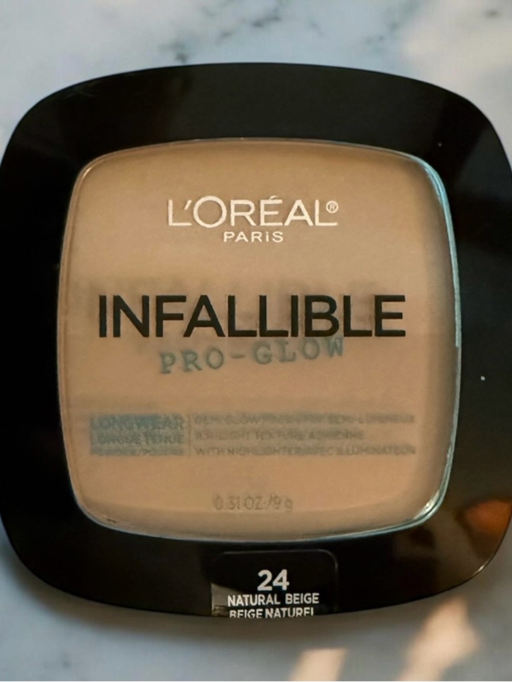 LOREAL PARIS Infallible Pro-Glow Longwear Pressed Powder 24 NATURAL BEIGE SEALED